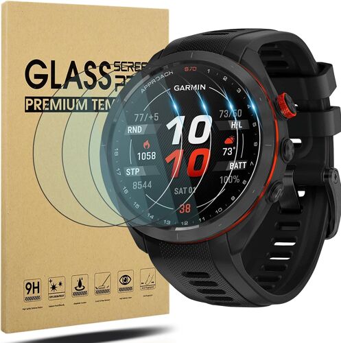 Vornixorsarlshop-4 Pièces Protection Écran Pour Garmin Fenix 7/7 Solar/Fenix 7 Sapphire Solar 47mm/Garmin Epix Gen 2/Garmin Approach S70 47mm Verre Trempé,Protecteur D'écran Verre Trempé Anti-Rayures