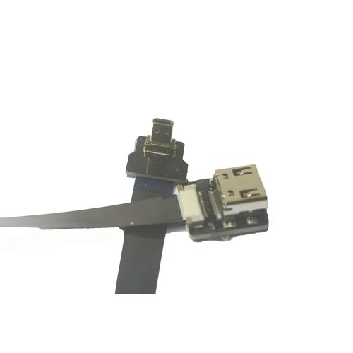 VornixorSarlshop-Micro HDMI plat 90 degrés à HDMI femelle standard pour GoPro Sony A7RII A7SII A9 A6500 A6300 (pas pour a6000) Noir 50CM