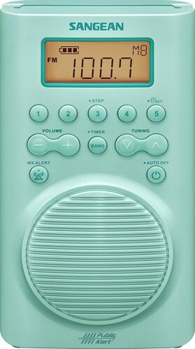 VornixorSarlshop-H205TQ Radio de douche portable AM/FM/Météo Tuning numérique étanche Turquoise