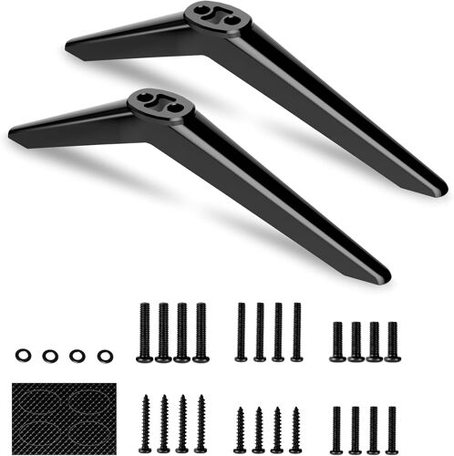 MEVRONISSHOP-Pieds de TV Universel,Support TV Pied pour Téléviseurs à Écran Plat,Compatible avec la Plupart des téléviseurs de 28 à 65 Pouces sans Perçage,Espacement des Trous de Montage de 17à20mm a