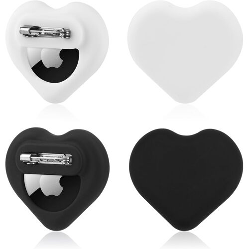 MEVRONISSHOP-Lot 2 Étuis Suivi GPS Forme C?ur Compatibles avec Apple Airtag, Coque Protection en Silicone avec Broches pour Airtag Étuis Cachés pour Enfants Personnes Âgées Vêtements Bagages (Blanc,