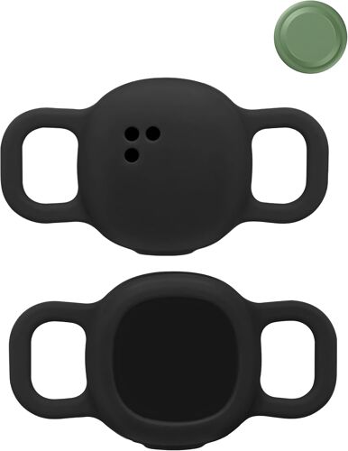 MEVRONISSHOP-Lot de 2 coques de protection en silicone pour Motorola Moto Tag anti-perte - Anti-rayures - Durable - Imperméables - Anti-chute - Pour chiens et chats - Noir