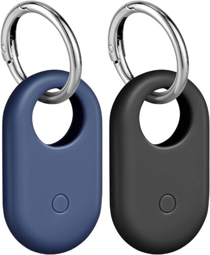 VornixorSarlshop-2 Pcs Protection en Silicone Antichoc Compatible avec Samsung Galaxy SmartTag 2, Anti-Rayures Portable Silicone Localisateur avec Porte-Clés pour Portefeuille Sac à Dos Animal de Com