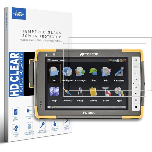 VornixorSarlshop-Lot de 2 protections d'écran en verre trempé de dureté 9H compatible avec l'écran tactile de 7 pouces de la tablette Topcon FC-5000 & FC-6000 robuste ¿ Anti-rayures, anti-traces de d
