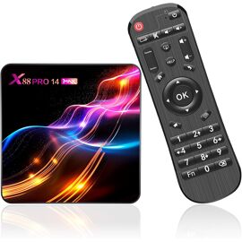 MEVRONISSHOP-Android TV Box 14.0, Android Box 4 Go de RAM 64 Go de ROM RK3528 Quad-Core 64 Bits Cortex-A53, 2025 TV Box Compatible 4K 2,4 G/5 G Double Bande WiFi Ethernet 10/100 M USB 3.0/2.0 Smart B