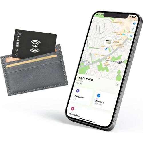 VornixorSarlshop-Tracker Tag Card Localisateur rechargeable, compatible avec Apple App (iOS uniquement, non pour Android), étanche IP68, carte pour bagages, porte-monnaie, passeports, clés, 1 pack