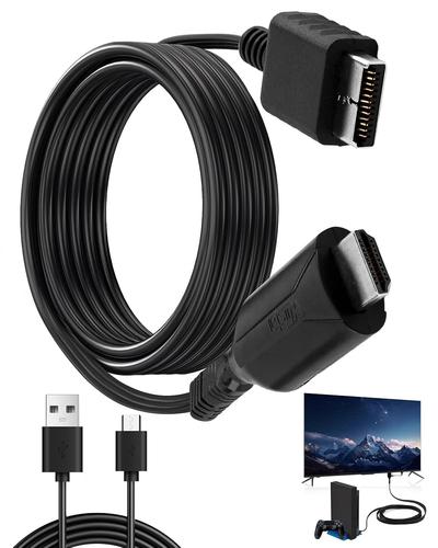 VornixorSarlshop-Adaptateur PS1/PS2 vers HDMI, 100 cm/39.3in Câble AV pour Convertisseur PS1/PS2 vers HDMI 720P/1080P Vidéo Audio HD D'interface Multimédia pour Consoles de Jeu HDTV, Plug and Play
