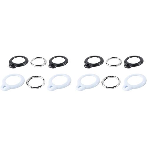 VornixorSarlshop-Lot de 2 étuis de Protection pour Air Tag avec Porte-clés, Coque Rigide en PC, Rotatif, Anti-Perte, Accessoire pour Air Tag, Noir et Bleu Clair