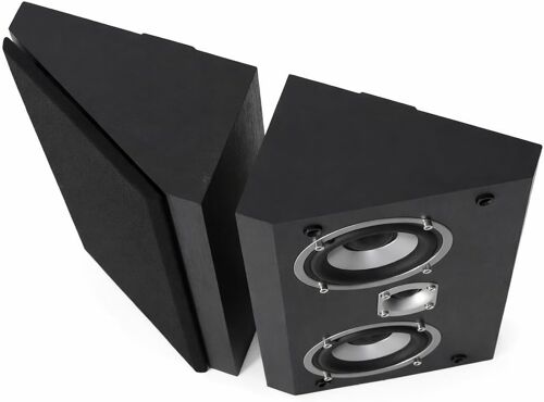 VornixorSarlshop-Dynavoice Magic FX-4 ¿ Paire d¿Enceintes de Hauteur Dolby Atmos | Noires | Grille en Tissu Noir | Angle Acoustique 28,8° | Montage Mur ou Plafond