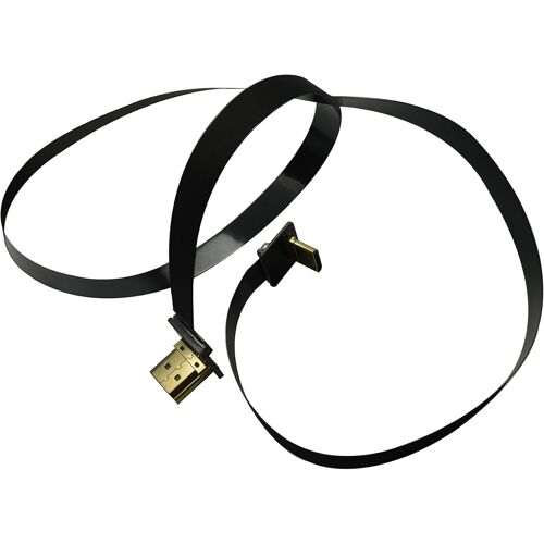 Vornixorsarlshop-Câble Plat Hdmi Fpv Hdmi Fpc Mini Hdmi 90 Degrés Vers Hdmi Standard Coudé À 90 Degrés Vers Le Haut Pour Cardan Sans Balais Dsrl Gimbal Fpv Drone Rig Noir (100 Cm)