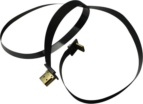 Vornixorsarlshop-Câble Plat Hdmi Fpv Hdmi Fpc Mini Hdmi 90 Degrés Vers Hdmi Standard Coudé À 90 Degrés Vers Le Haut Pour Cardan Sans Balais Dsrl Gimbal Fpv Drone Rig Noir (100 Cm)