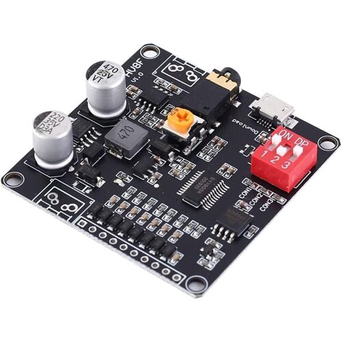 VornixorSarlshop-Module de Son,DY-HV8F 12V / 24V Module de Lecture Vocale,Contrôle de Déclenchement Un à Un de la Lecture de L'interface Série,8 M Flash Mono,20 W,8 Ohms, MP3,WAV,Contrôleur UART
