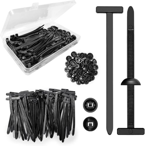 MEVRONISSHOP-50 Attaches Autobloquantes Universelles en Nylon, Serre Cable Attache Autobloquante, pour La Réparation des Voitures, des Coffres, des Ailes et des Pare-Chocs, Résistant UV et Chaleur