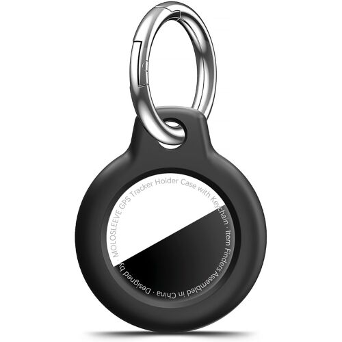 VornixorSarlshop-Airtag Holder Air Tag Case with Keychain, Anti-Scratch Airtags Key Chain for Apple Air Tags, Airtag Accessories for GPS Item Finder Tracker, Black