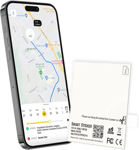 MEVRONISSHOP-Slim Smart Finder Tracker - Batterie non remplaçable Suivi de localisation Positionnement Bluetooth, dos adhésif utilisé pour suivre les bagages, logistique - PB708