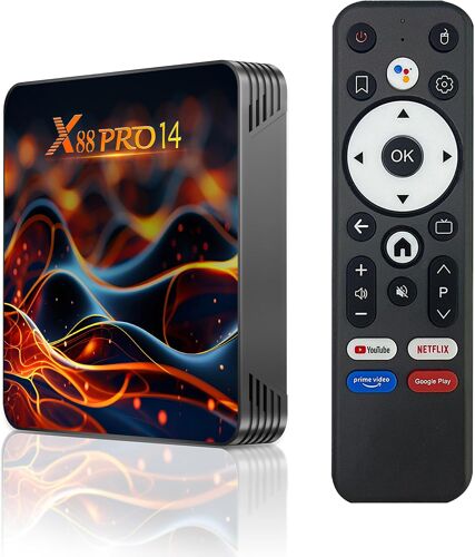 MEVRONISSHOP-TV Box Android 14.0,X14 Pro Smart TV Box 2Go RAM 16Go ROM RK3518 Quad-Core 64bit Cortex-A53 Mali 450 MP2 GPU Support BT5.0 4K 3D 1080P 2.4/5.0GHz WiFi 10/100M Ethernet DLNA HDMI2.0 USB3.