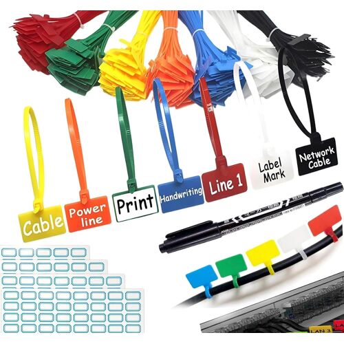 VornixorSarlshop-250 Pcs Attache Cable Colorées 150mmx3mm Collier de Serrage Plastique Serre Câbles Etiquette Organiser pour Marquer Cable Management Jardinage cable management,Jardinage,avec 320Pcs