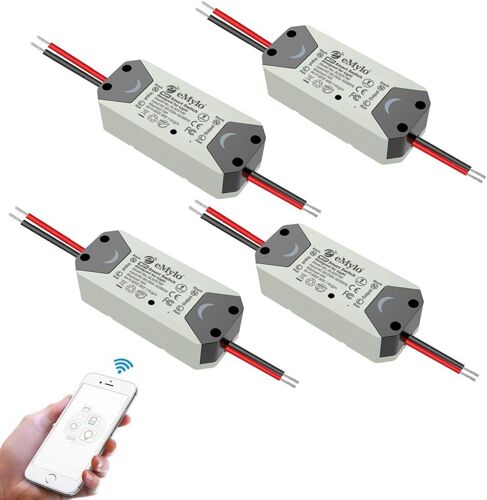 VornixorSarlshop-eMylo Commutateur WiFi intelligent Interrupteur d'éclairage WiFi universel Smart Home DIY Module de relais sans fil Télécommande Minuterie Commande vocale avec Alexa, Google Home Via