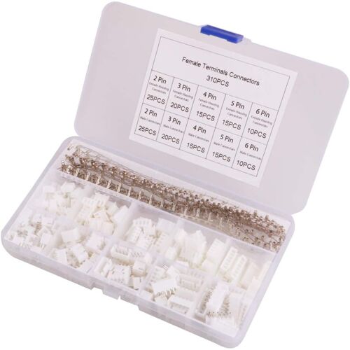 VornixorSarlshop-480 Pieces JST Connecteur Kit avec 2.54mm JST-XH 2/3/ 4/5/6 Pin Mâle/Femelle Connecteurs, 2.54mm Femelle Broches Connecteurs Terminals
