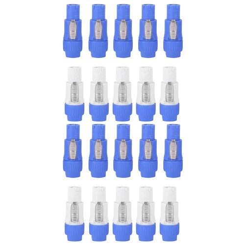 MEVRONISSHOP-20 Pièces/Lot Nac3Fca Speakon Fiche 3 Broches Mâle Powercon Connecteur 20A 250V Ac Connecteur D'Alimentation Bleu et Blanc