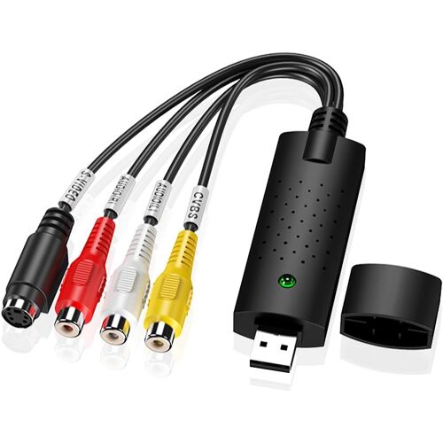 VornixorSarlshop-Convertisseur VHS vers numérique, Carte de Capture vidéo USB 2.0 Hi8 VHS vers DVD, numérisation Audio-vidéo, convertisseur VHS vers USB pour PC, Vidéo, DVD,Windows XP 10/8/7 Converti