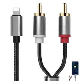 VornixorSarlshop-1M RCA Jack Compatible iPhone iPad Tablette, Cable RCA Cable Auxiliaire Voiture pour iPhone, Adaptateur Audio Auxiliaire Stéréo pour Amplificateur de Puissance Cinéma Maison Voitur