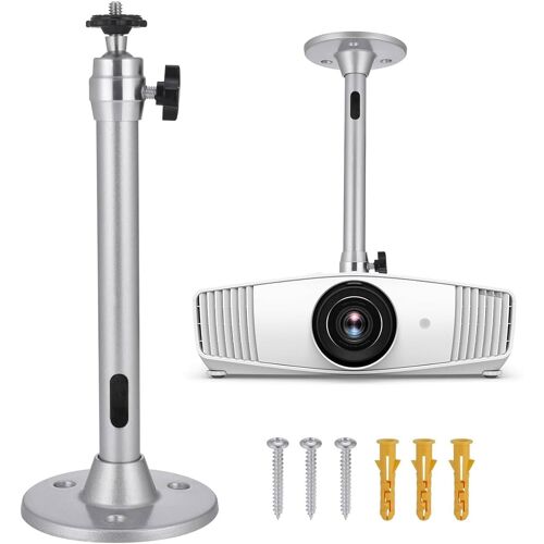 VornixorSarlshop-Support Universel pour Projecteur - Fixation Plafond/Mur avec Rotation 360° et Inclinaison 90° - Compatible Mini Projecteur, Caméras de Surveillance et Appareils Vidéo