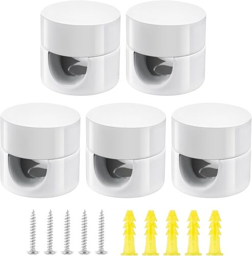 MEVRONISSHOP-5 Pièces Support Mural et plafonnier pour Câbles, Fixation au Plafond avec vis et chevilles, Pour câbles textiles, support de câbles pour lampe de plafond