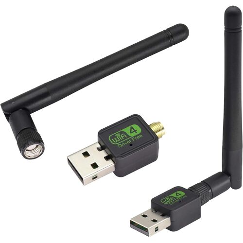 MEVRONISSHOP-Adaptateur USB sans Fil 600 Mbps,Carte réseau sans Fil bi-Bande d'antenne à Gain élevé USB2.0 5dBi 2,4 GHz,Convient aux Ordinateurs de Bureau,Ordinateurs Portables etc.(1Pièces)