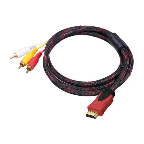 MEVRONISSHOP-HDMI Mâle vers 3 RCA, Câble connexion HDMI RCA 1.5M Adaptateur Convertisseur, Câble de Transmission 1080P pour HDTV Projecteur Récepteur DVD Boîtier Décodeur, Connecteurs Plaqués Or, Uni