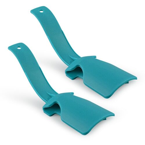 Porte-Chaussures Paresseux Compatible Avec Tous Types De Chaussures, 2 Pièces, En Plastique Pp, Design Ergonomique Pour Enfiler Facilement Sans Se Pencher Bleu