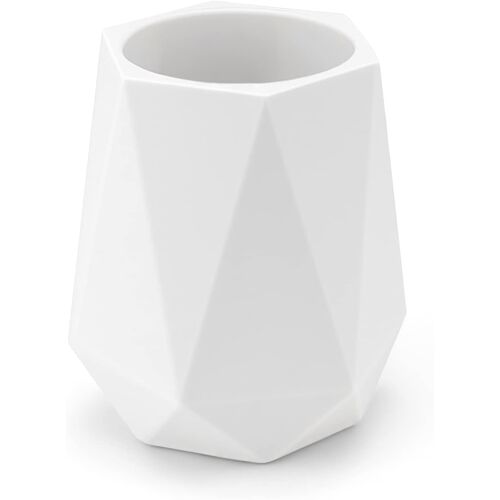 Kalanka-Porte Stylo En Silicone, Pot A Crayon Bureau Blanc - Style Géométrique Blanc Pur - Pot À Crayon Original Pour Stylos, Pinceaux De Maquillage, Rangement De Papeterie