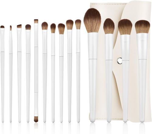 Kalanka-14 Pièces Pinceau Maquillages Professionnel, Set Pinceaux Maquillage, Pinceaux Poils Doux Long Manche Comprenant Correcteur, Fard Paupières, Pinceau Lèvres, Fard Joues, Inceau Poudre 