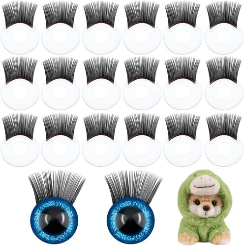 Kalanka-20pcs Cils D'animaux Halloween Cils De Sécurité Cils Accessoire De Maquillage Des Yeux Artisanat Cils Cils En Crochet Farcis En Plastique Pour Diy Animaux En Peluche Amigurumi 