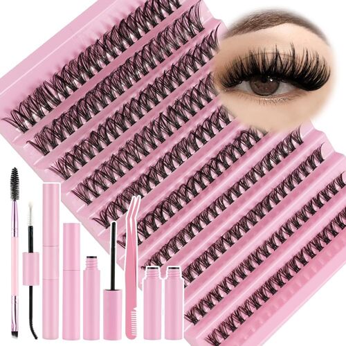 Kalanka-Faux Cils Individuel Avec Lash Bond And Remover Kit,Extension Cils 40d Degré De Boucle 60-75 Degrés,200 Grappe Cils Professionnel 8-16mm Individual Lashes,Pour Usage Personnel Et Domestique 