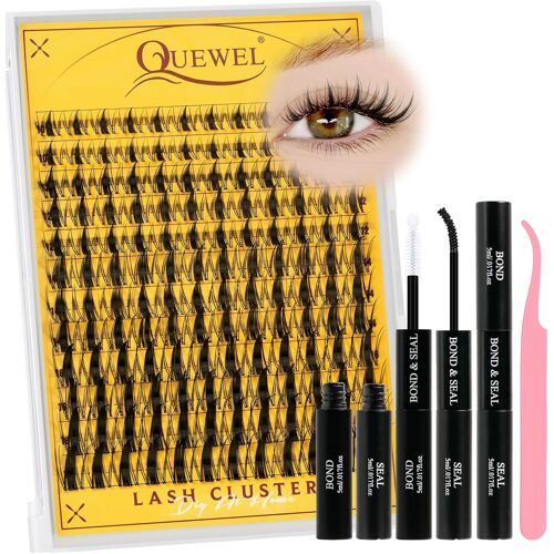 Kalanka-Kit Faux Cils , 144 Faux Cils Fins Avec Colle Et Système De Fixation, Cils Individuels En Forme De C, Aspect Naturel, Bande Fine, Facile À Utiliser Pour Les Débutants (Dj-Fd-D) 