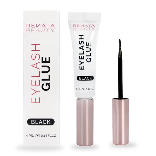 Kalanka-Renata Beauty Colle Pour Faux Cils - Colle Noir 24hs Pour Extension De Faux Cils - Colle À Cils En Grappes Imperméable Pour Cil Individuel, Cluster, Bouquet - Tube Avec Brosse Double Fonction 