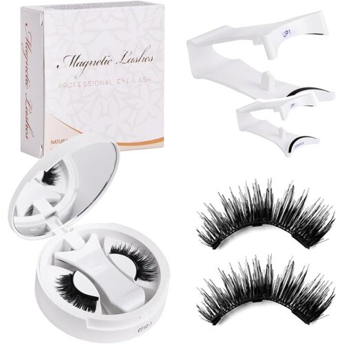 Kalanka-Ayvroup Faux Cils Magnétiques Réutilisables - Cils Magnétiques Naturels Avec Applicateur, Sans Colle - Facile À Appliquer Et À Enlever (Lot De Faux Cilss Magnétiques) 