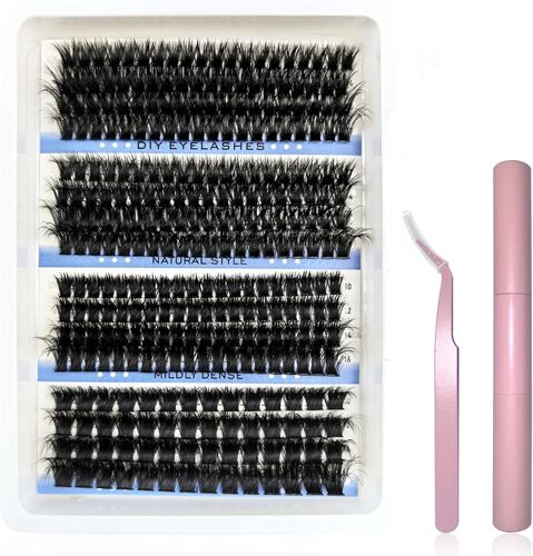 Kalanka-296 Pièces Faux Cils Individuel 80-100-120-150d, Kit D'extensions De Cils, Faux Cils 10-18 Mm Pour Usage Personnel Et Domestique 