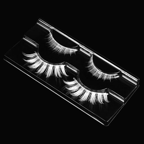 Kalanka-Lot De 4 Paires De Cils De Manga Blancs Pour Cosplay, Faux Cils, Réutilisables, Pour Halloween, Maquillage Naturel, Mascarade, Fête, Extensions De Cils 