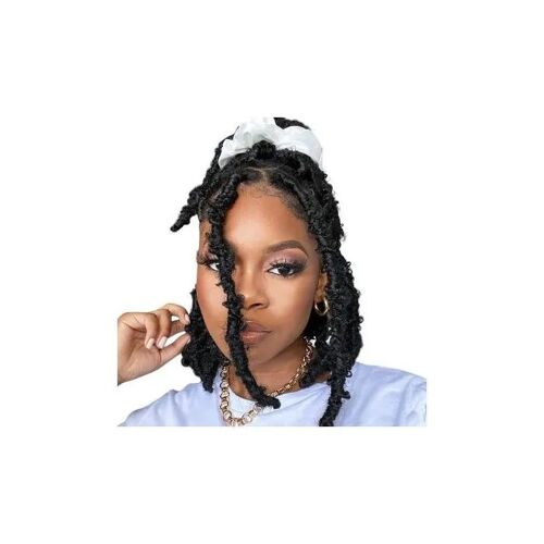 Extensions Butterfly Locs Tresses Crochet Braids 30cm Lot De 6 Packs Cheveux Synthétiques Noir 1b Pré-Bouclées Style Naturel 