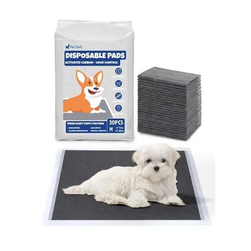 Alèses D'hygiène Absorbantes Charbon Actif Tapis Apprentissage Propreté Chien Et Chat 45x60 Cm 30 Pièces 6 Couches
