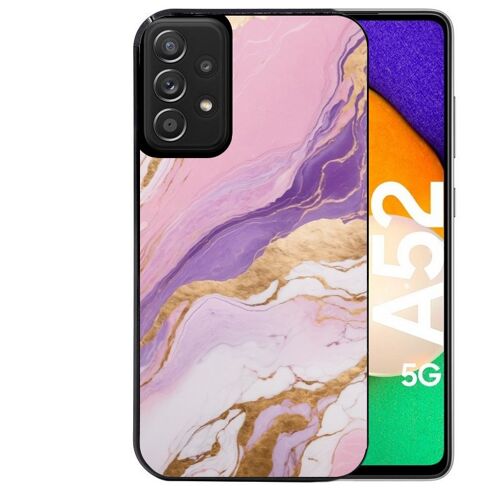 Coque noire pour Galaxy A52 et A52S marbre violet