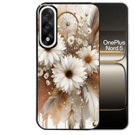 Coque noire pour OnePlus NORD 5 motif dreamcatcher marguerite