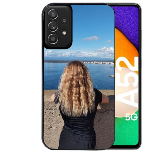 Coque noire pour Galaxy A52 et A52S avec votre photo personnalisee
