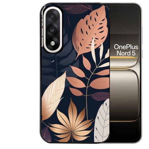 Coque noire pour OnePlus NORD 5 jungle et feuilles