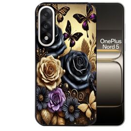 Coque noire pour OnePlus NORD 5 motif papillon gothic