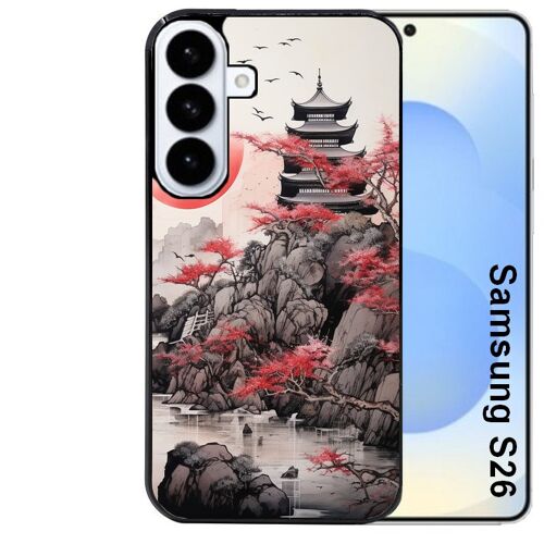 Coque noire pour Galaxy S26 japan et temple