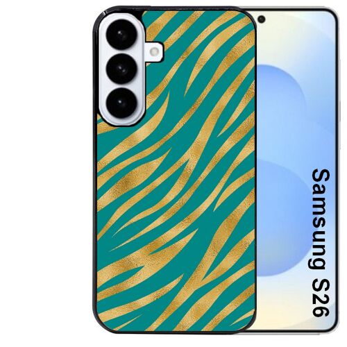 Coque noire pour Galaxy S26 zebre vert