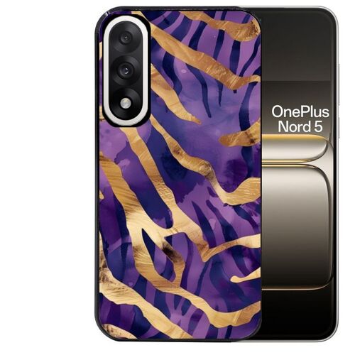 Coque noire pour OnePlus NORD 5 zebre violet